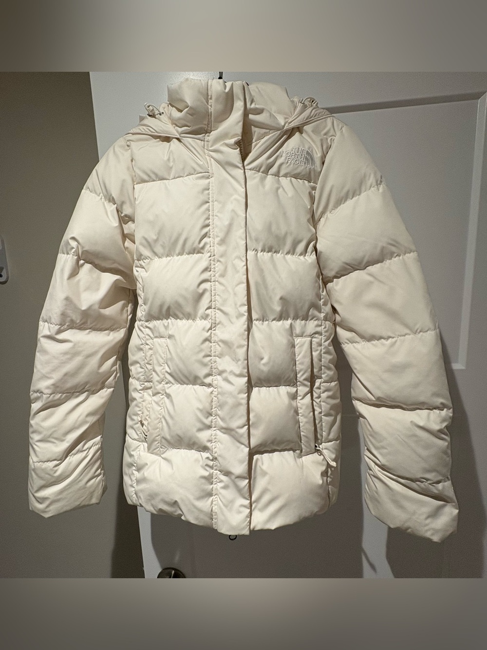The North Face Gotham hooded down Puffer Jacket - Cream / off White Size Small
